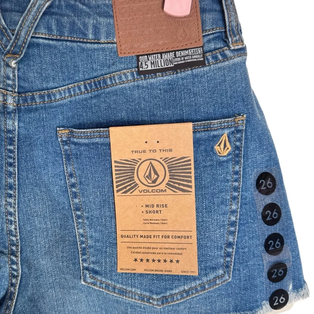 NWT Volcom Midrise‎ Cutoff Denim Shorts